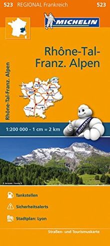 Michelin Rhonetal - Französiche Alpen: Straßen- und Tourismuskarte 1:200.000 (MICHELIN Regionalkarten)