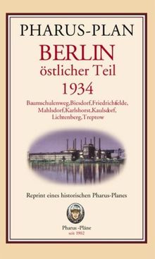 Pharus-Stadtplan Berlin - Östlicher Teil (1934): Baumschulenweg, Biesdorf, Friedrichsfelde, Mahlsdorf, Karlshorst, Kaulsdorf, Lichtenberg, Treptow