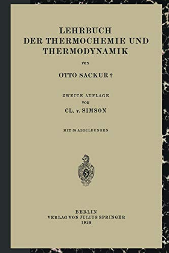 Lehrbuch der Thermochemie und Thermodynamik