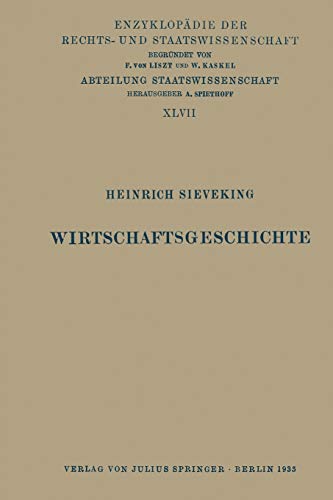 Wirtschaftsgeschichte (Enzyklopädie der Rechts- und Staatswissenschaft)