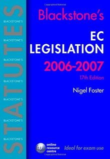 Blackstone's EC Legislation (Blackstone's Statute Book Series)