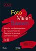 Foto-Malen-Basteln Bastelkalender A4 schwarz 2023: Fotokalender zum Selbstgestalten. Aufstellbarer do-it-yourself Kalender mit festem Fotokarton.