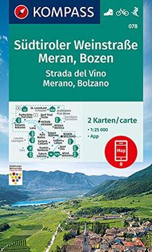 KOMPASS Wanderkarte Südtiroler Weinstraße, Meran, Bozen: 2 Wanderkarten 1:25000 im Set inklusive Karte zur offline Verwendung in der KOMPASS-App. ... (KOMPASS-Wanderkarten, Band 78)