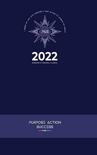 11-in-1 2022 PLANNER 6x9 | 24-Hour Time Slots | Personal Business | 24 Hour Planner Daily Diary | Hardcover | Matte Finish | Purpose Action Success | ... For Business & Personal Management
