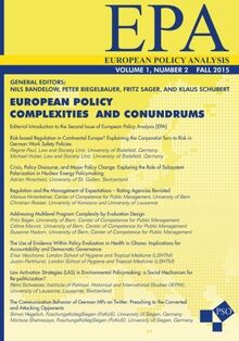 European Policy Complexities and Conundrums: Volume 1, Number 2 of European Policy Analysis