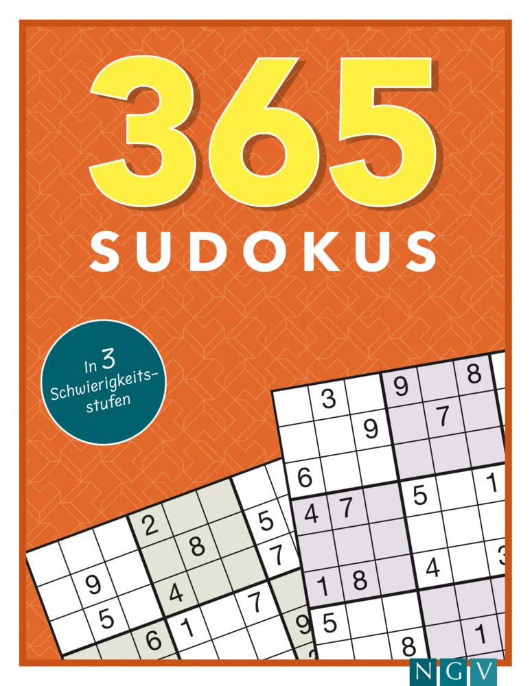 365 Sudokus: in 3 Schwierigkeitsstufen