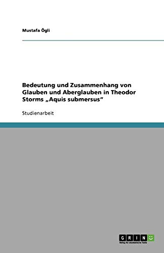 Bedeutung und Zusammenhang von Glauben und Aberglauben in Theodor Storms Aquis submersus