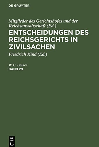 Entscheidungen des Reichsgerichts in Zivilsachen, Band 29, Entscheidungen des Reichsgerichts in Zivilsachen Band 29