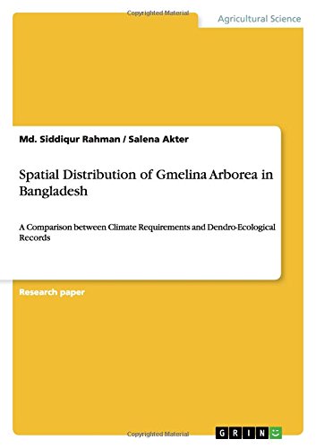 Spatial Distribution of Gmelina Arborea in Bangladesh: A Comparison between Climate Requirements and Dendro-Ecological Records
