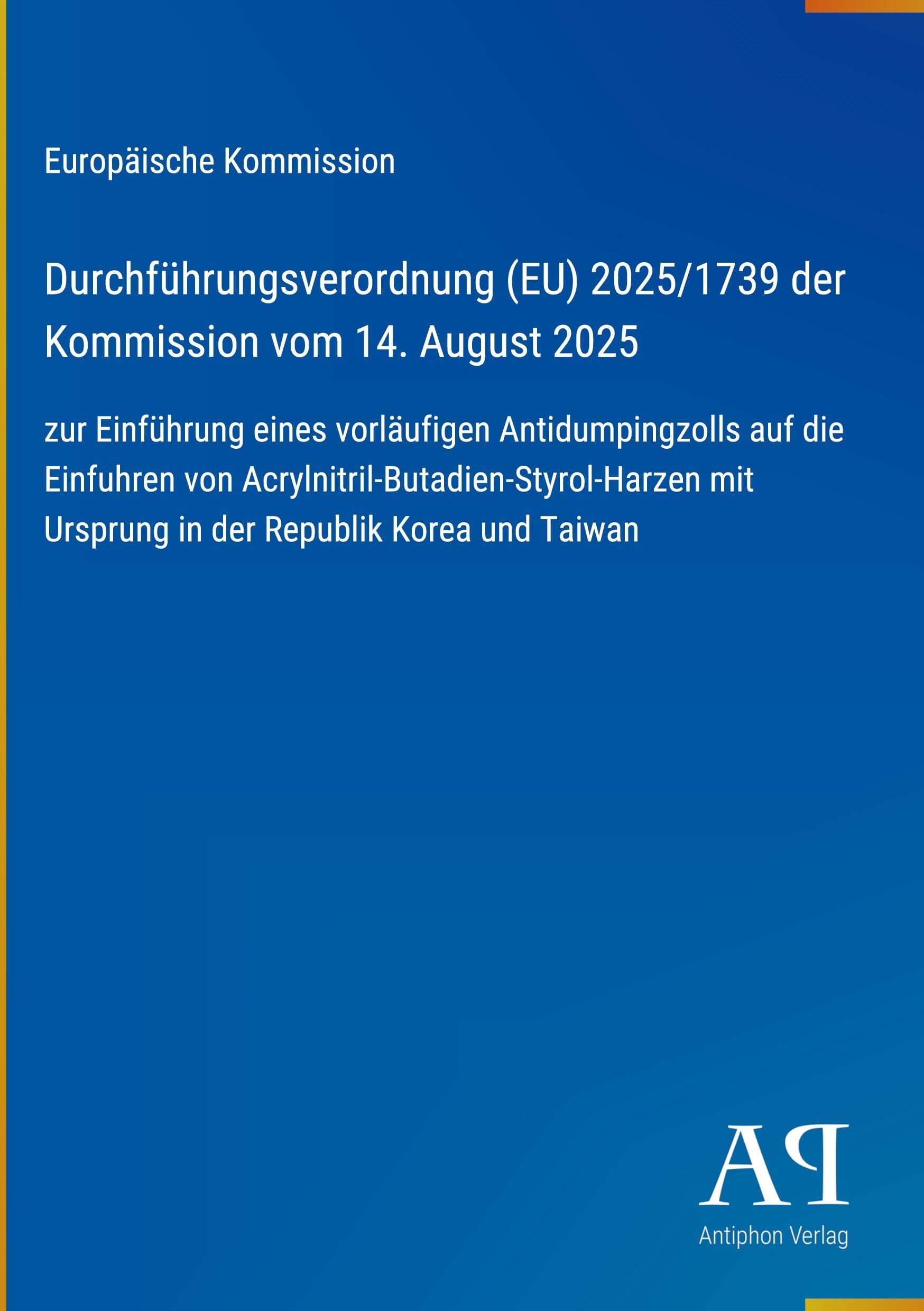 Durchführungsverordnung (EU) 2025/1739 der Kommission vom 14. August 2025