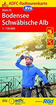 ADFC-Radtourenkarte 25 Bodensee Schwäbische Alb 1:150.000, reiß- und wetterfest, GPS-Tracks Download (ADFC-Radtourenkarte 1:150000)