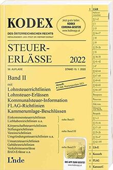 KODEX Steuer-Erlässe 2022, Band II (Kodex des Österreichischen Rechts)