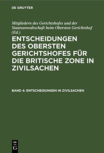 Entscheidungen in Zivilsachen (Entscheidungen des Obersten Gerichtshofes für die Britische Zone in Zivilsachen)