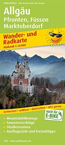 Allgäu, Pfronten, Füssen, Marktoberdorf: Wander- und Radkarte mit Ausflugszielen & Freizeittipps, wetterfest, reißfest, abwischbar, GPS-genau. 1:35000 (Wander- und Radkarte / WuRK)