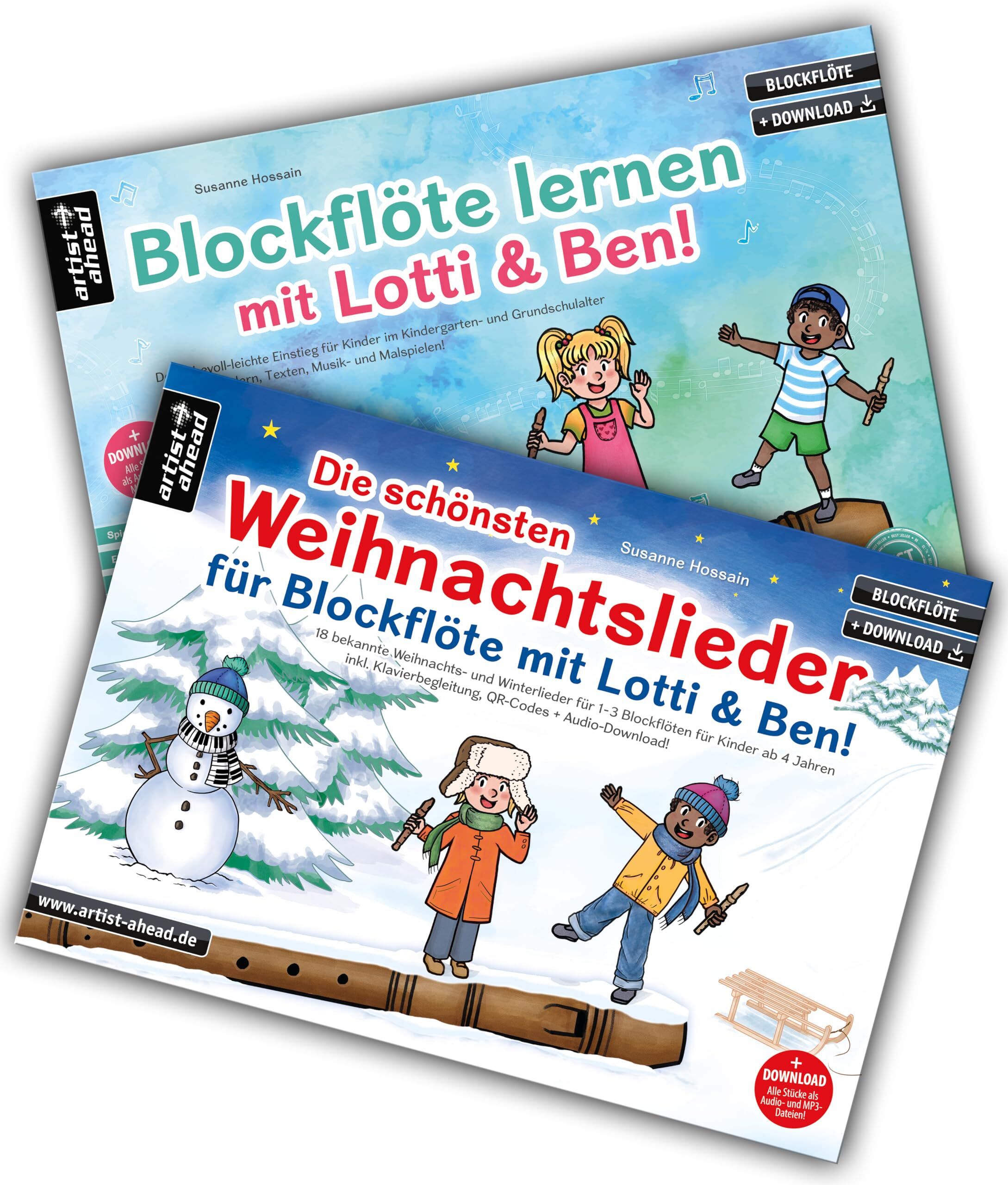 Blockflöte lernen mit Lotti & Ben + Die schönsten Weihnachtslieder für Blockflöte im Set!