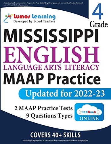 Grade 4 English Language Arts Literacy (ELA) Practice Workbook and Full-length Online Assessments: MAAP Study Guide