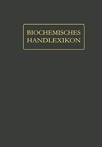 Biochemisches Handlexikon: 4. Ergänzungsband: XI. Band (4. Ergänzungsband)