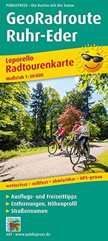 GeoRadroute Ruhr-Eder: Leporello Radtourenkarte mit Ausflugszielen, Einkehr- & Freizeittipps, wetterfest, reißfest, abwischbar, GPS-genau. 1:50000 | Buch | Zustand gut