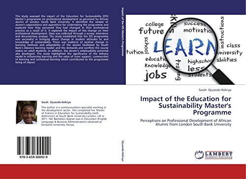 Impact of the Education for Sustainability Master's Programme: Perceptions on Professional Development of African Alumni from London South Bank University