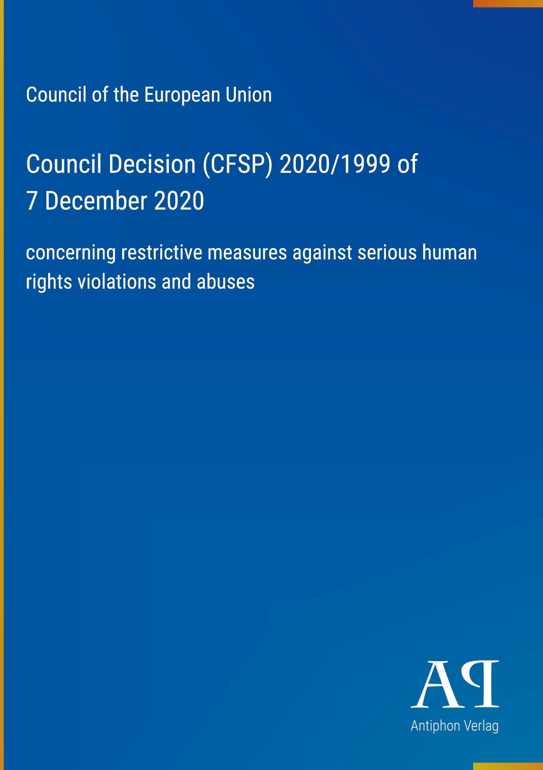 Council Decision (CFSP) 2020/1999 of 7 December 2020