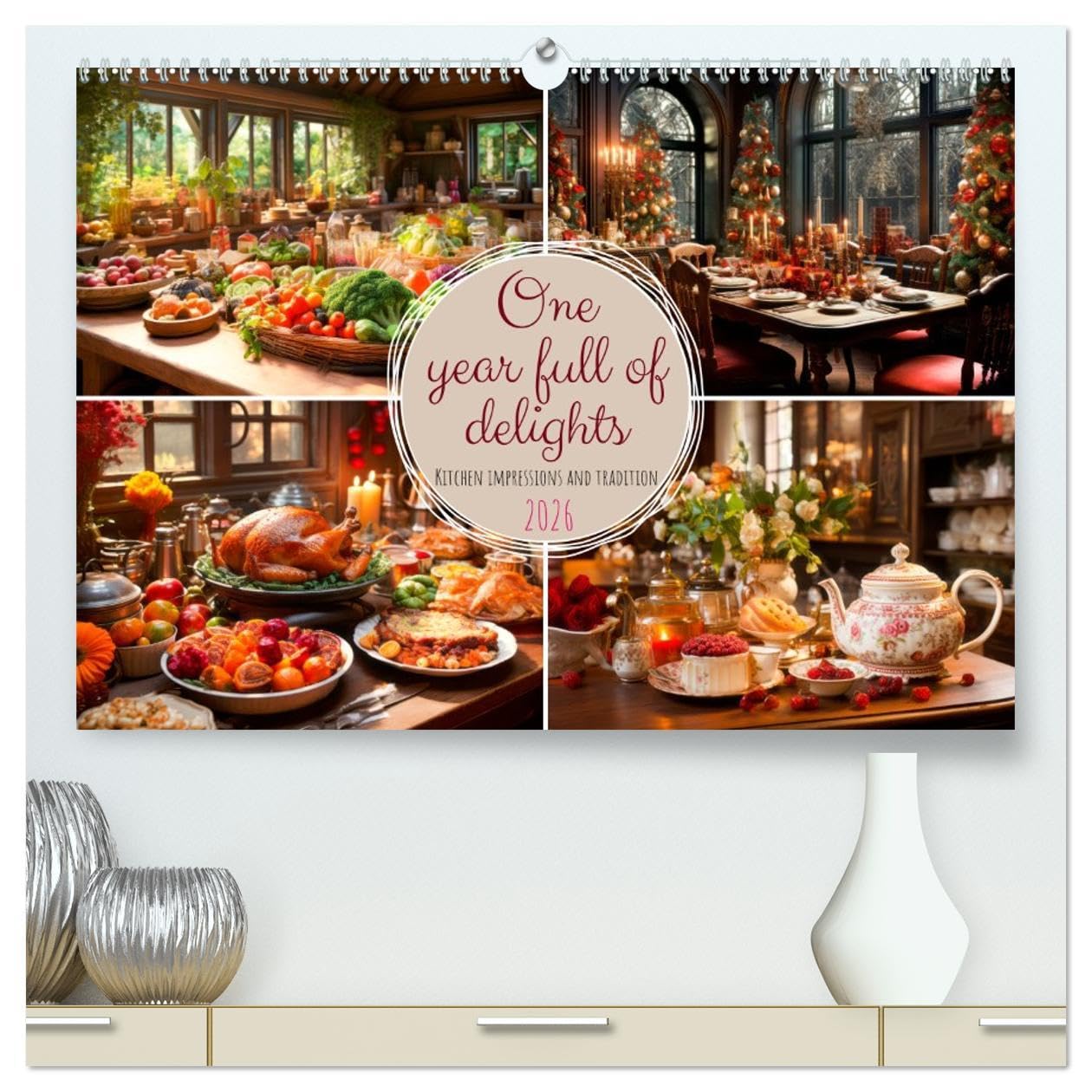 One year full of delights (High Quality Premium Wall Calendar 2026 DIN A2 landscape),CALVENDO 12 Month Wall Calendar: Kitchen impressions and tradition