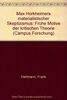 Max Horkheimers materialistischer Skeptizismus: Frühe Motive der Kritischen Theorie (Campus Forschung)