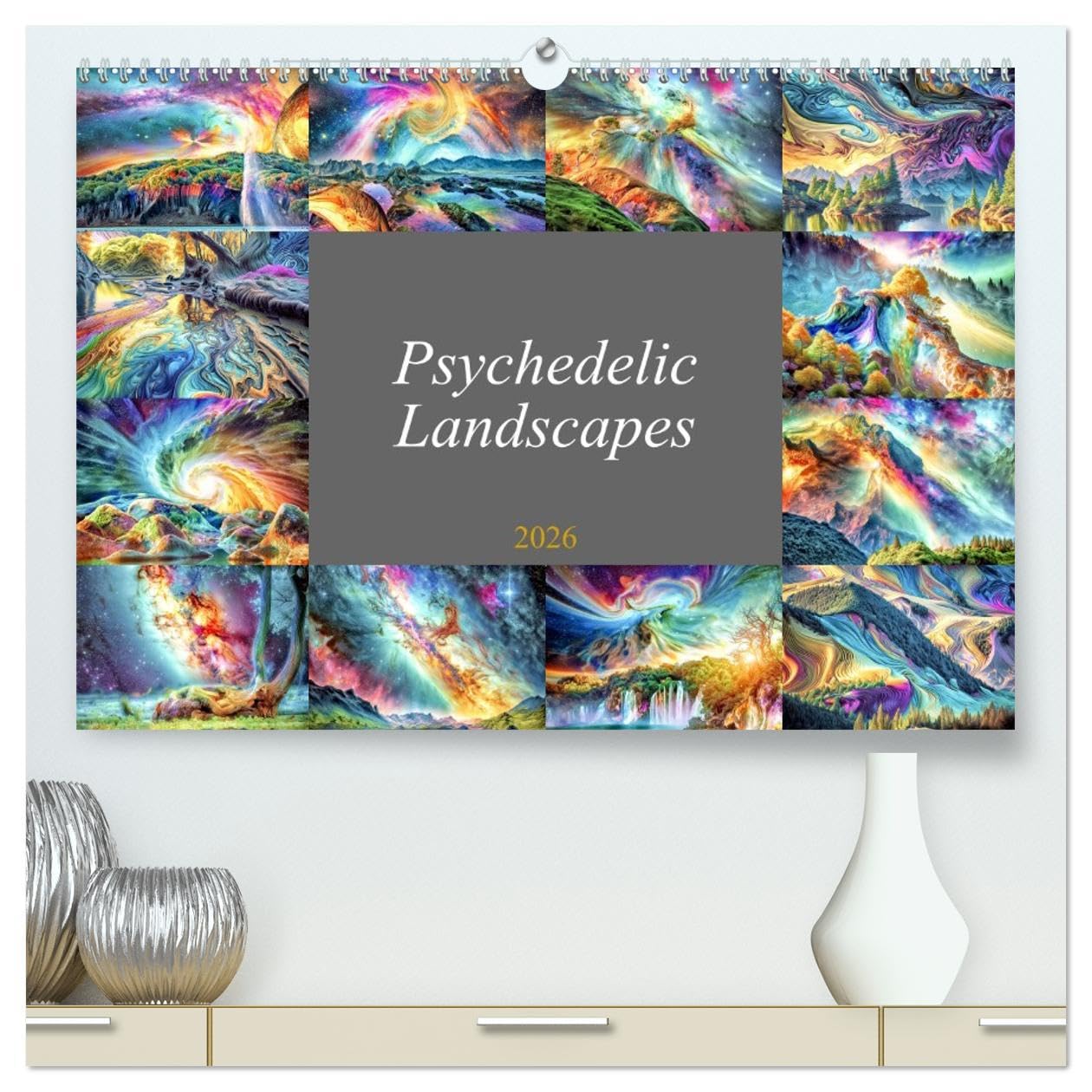 Psychedelic Landscapes (High Quality Premium Wall Calendar 2026 DIN A2 landscape),CALVENDO 12 Month Wall Calendar: Landscape in a Color Kaleidoscope of Imagination