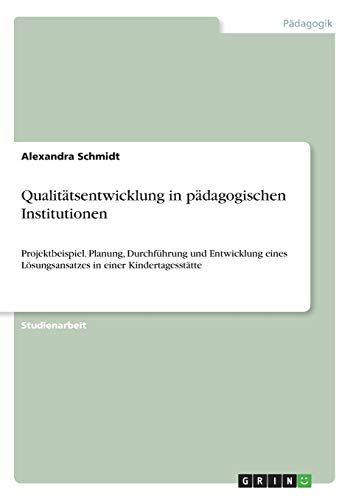 Qualitätsentwicklung in pädagogischen Institutionen: Projektbeispiel. Planung, Durchführung und Entwicklung eines Lösungsansatzes in einer Kindertagesstätte