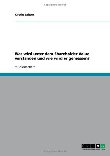 Was wird unter dem Shareholder Value verstanden und wie wird er gemessen?