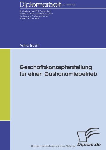 Geschäftskonzepterstellung für einen Gastronomiebetrieb