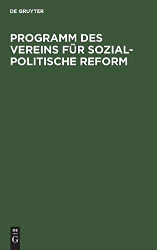 Programm des Vereins für sozial-politische Reform: Am 20. September 1848