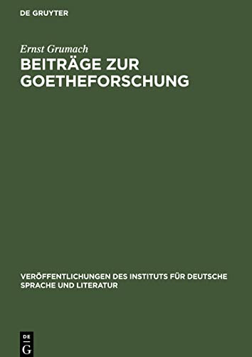 Beiträge zur Goetheforschung