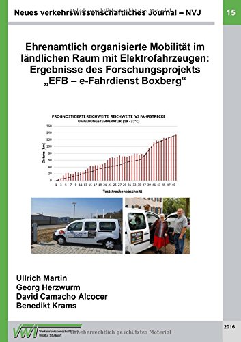Neues verkehrswissenschaftliches Journal - Ausgabe 15: Ehrenamtlich organisierte Mobilität im ländlichen Raum mit Elektrofahrzeugen: Ergebnisse des Forschungsprojekts EFB - e-Fahrdienst Boxberg
