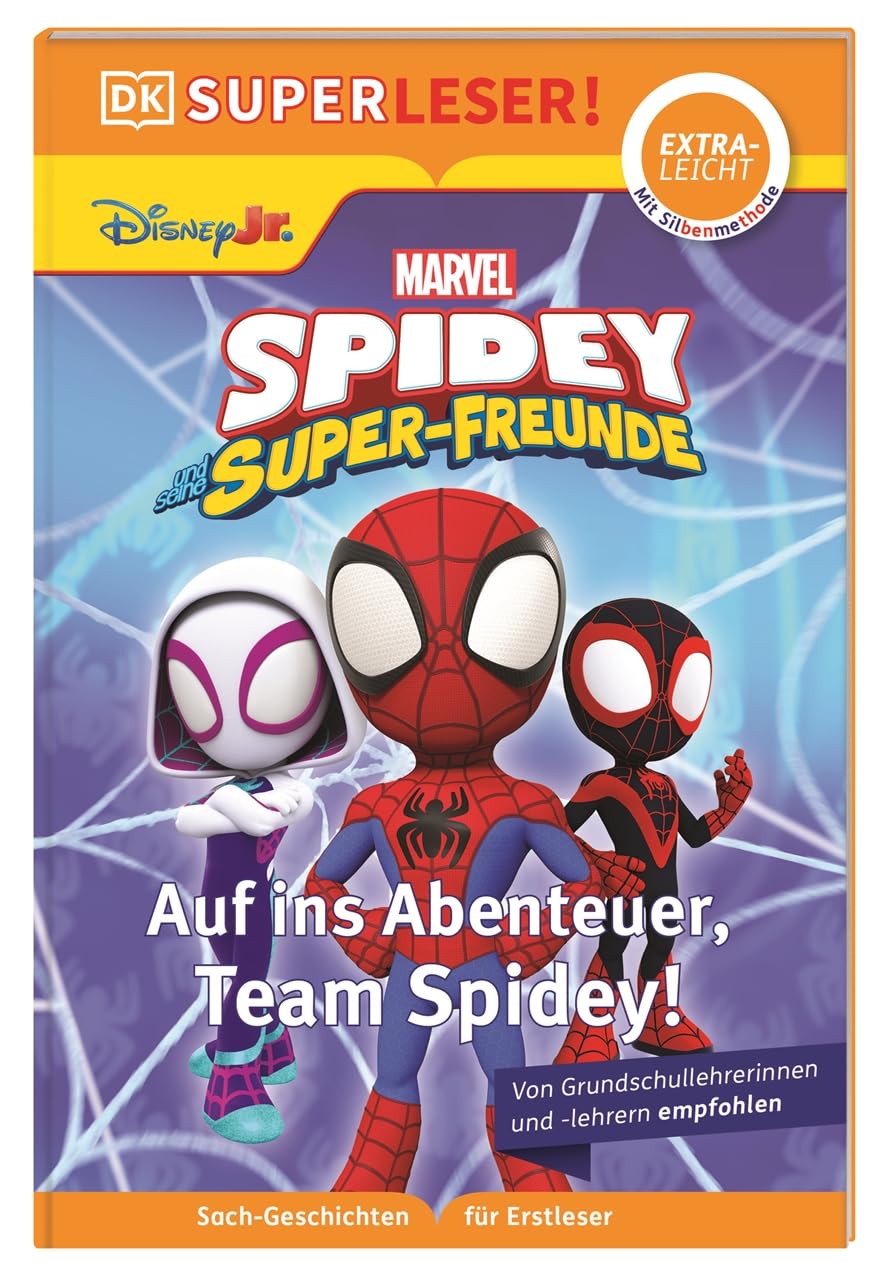 SUPERLESER! Marvel Spidey und seine Super-Freunde Auf ins Abenteuer, Team Spidey!: Lesestufe extraleicht, Sach-Geschichten für Erstleser. Mit Silbenmethode für Kinder ab 6 Jahren