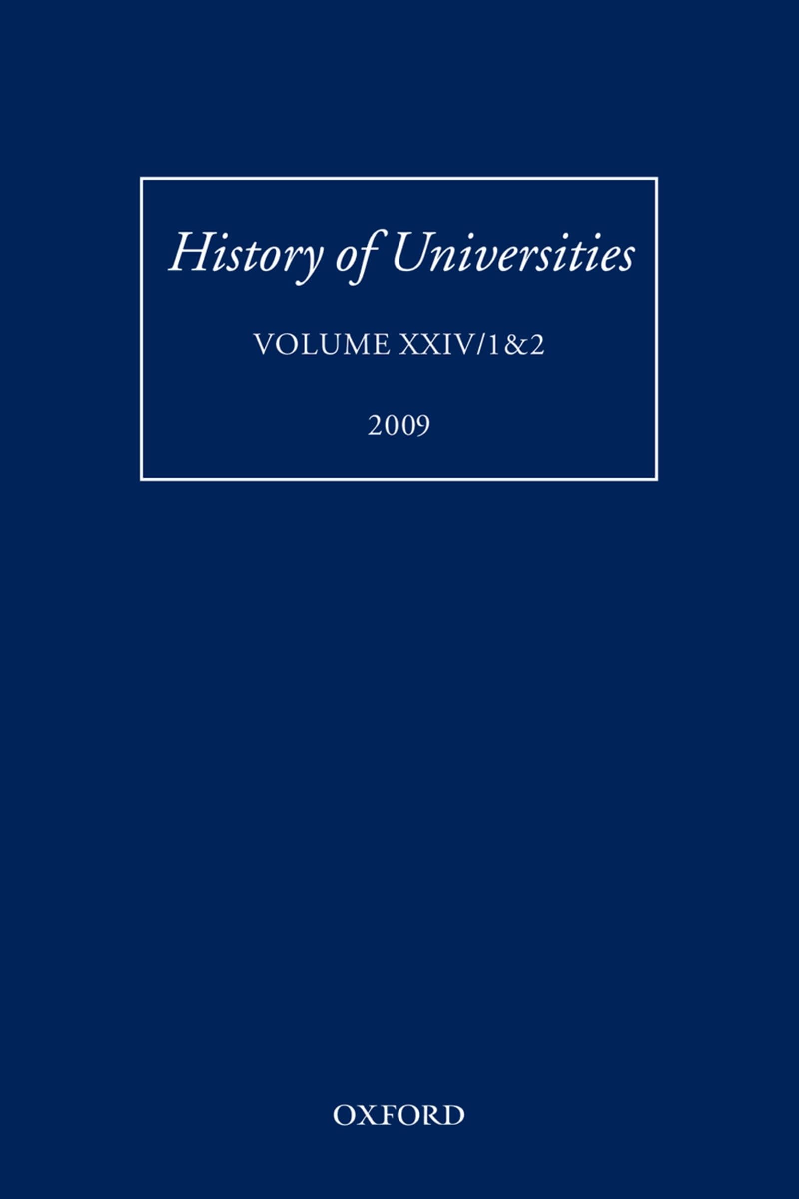 History of Universities: Volume XXIV 1&2
