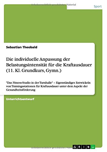 Die individuelle Anpassung der Belastungsintensität für die Kraftausdauer (11. Kl. Grundkurs, Gymn.): Das Fitness-Studio in der Turnhalle - ... unter dem Aspekt der Gesundheitsförderung