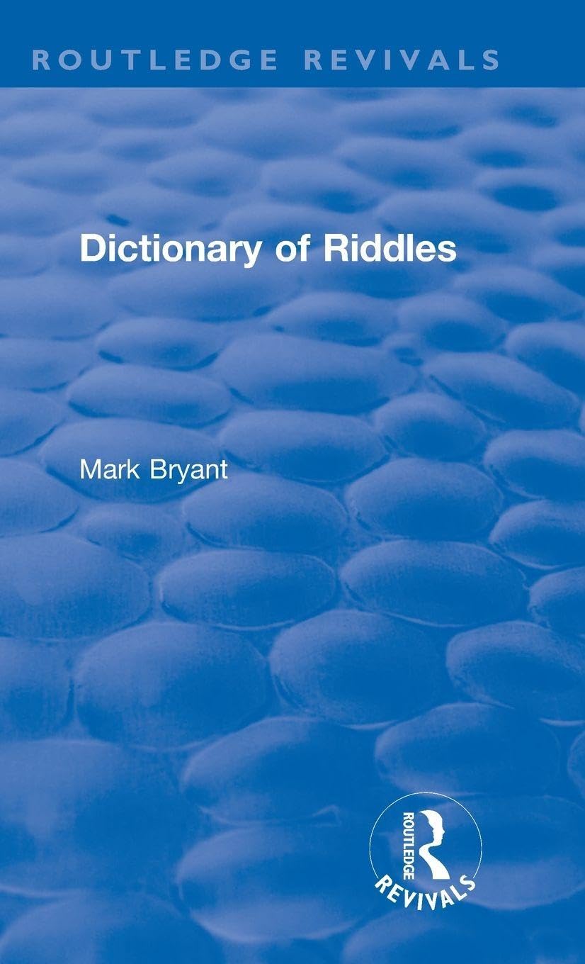 Dictionary of Riddles (Routledge Revivals)