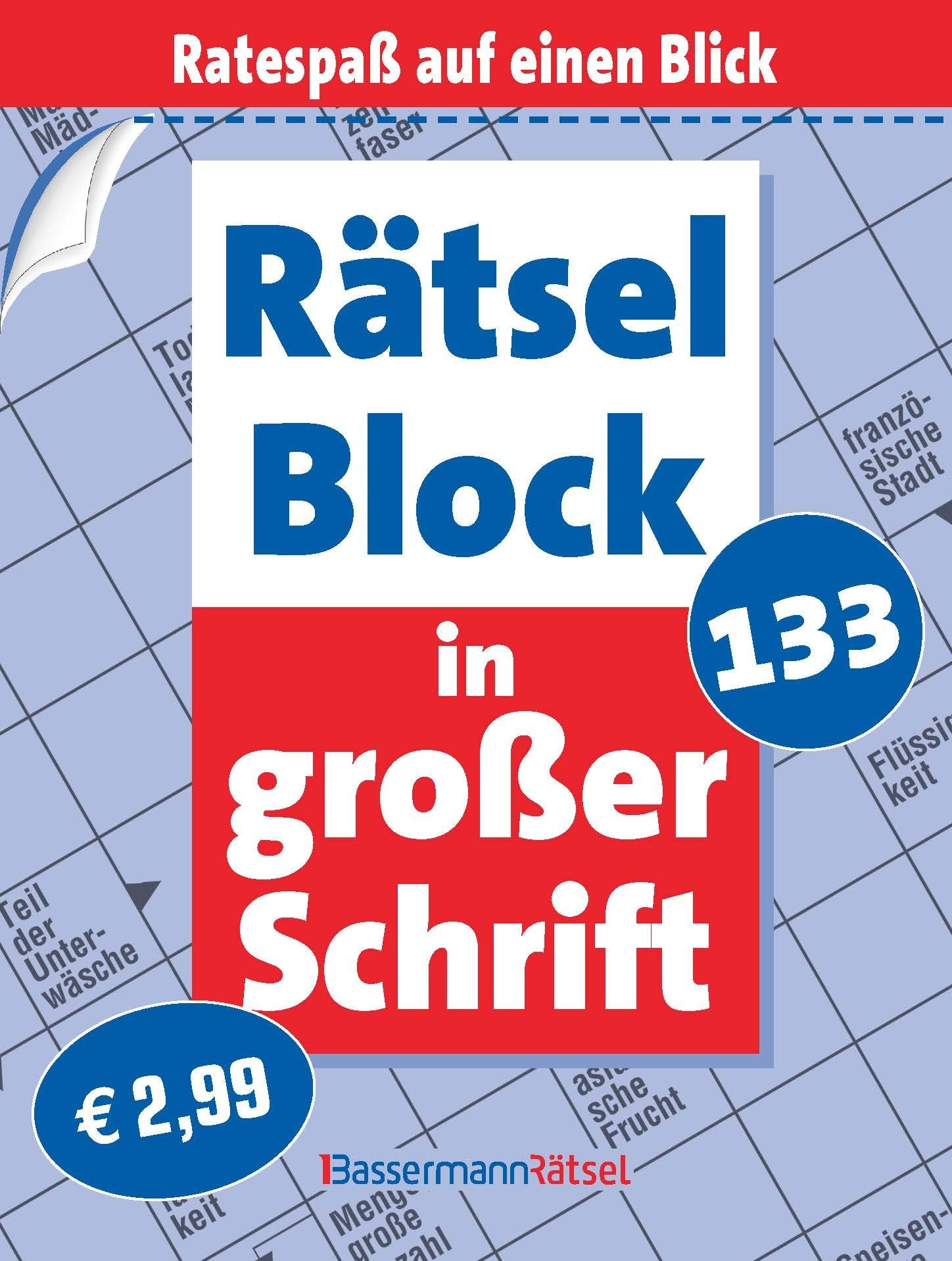 Rätselblock in großer Schrift 133 (5 Exemplare à 2,99 €)