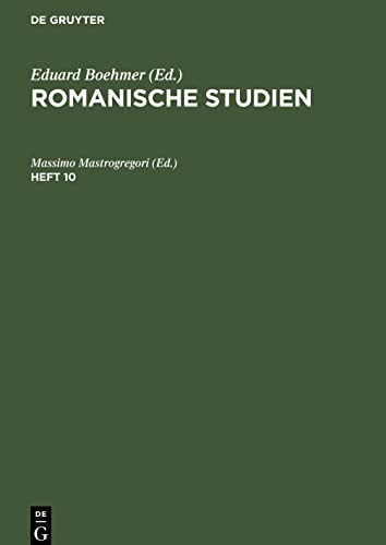 Romanische Studien, Heft 10, Romanische Studien Heft 10