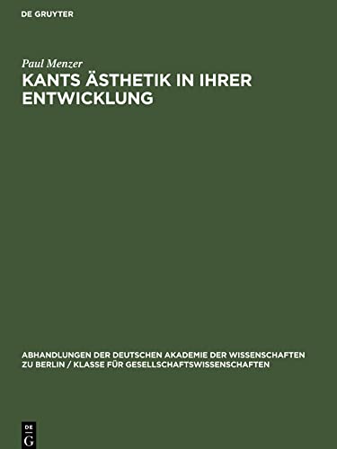 Kants Ästhetik in ihrer Entwicklung