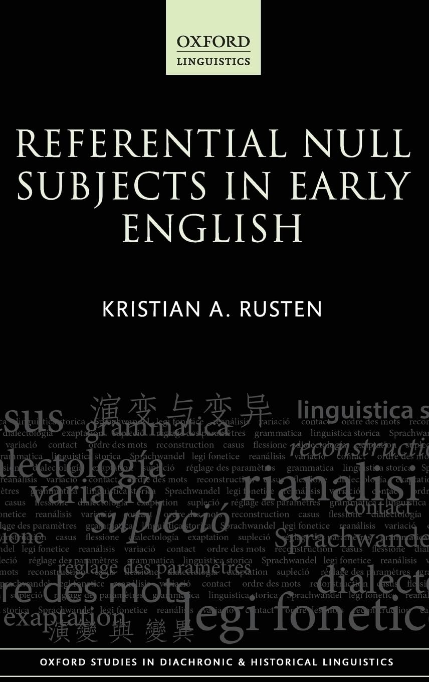 REFER NULL SUBJ IN EARL ENG OSDHL 35 C (Oxford Studies in Diachronic and Historical Linguistics, 35, Band 35)