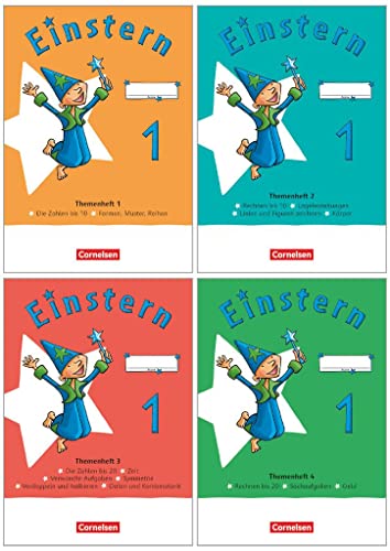 Einstern - Mathematik - Ausgabe 2021 - Band 1: Themenhefte 1-4 und Kartonbeilagen im Paket (Ausgabe Hessen) - Verbrauchsmaterial, mit BuchTaucher-App