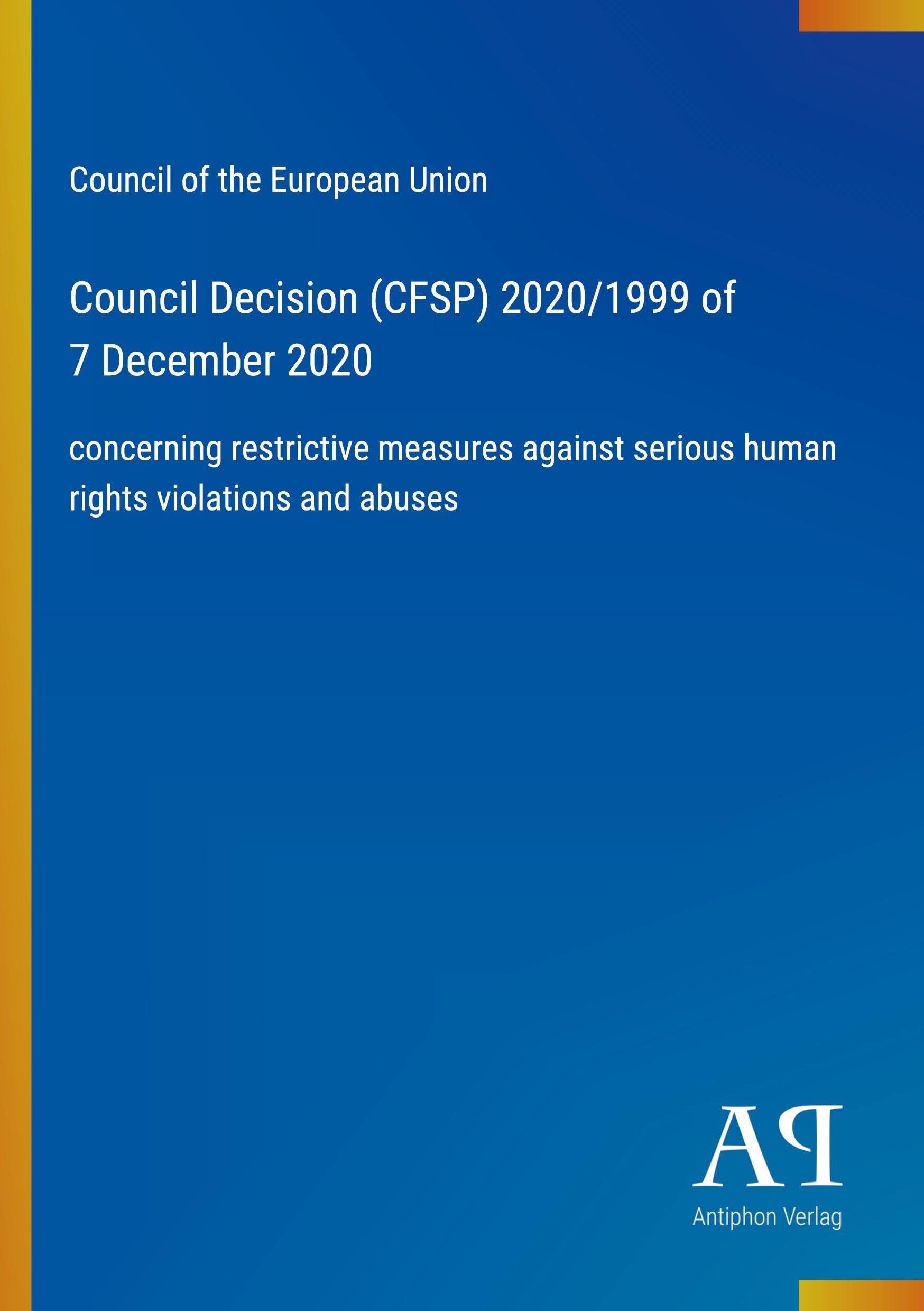 Council Decision (CFSP) 2020/1999 of 7 December 2020