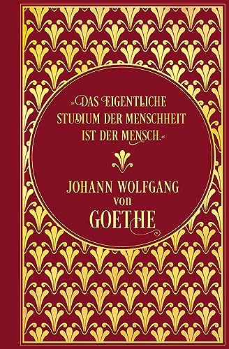 Notizbuch Goethe: Leinen mit Goldprägung, unliniert, Lesebändchen, karminrot, 14,0 x 21,5 cm