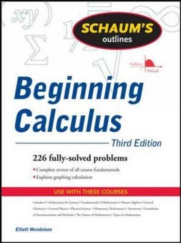 Elliott Mendelson Schaum's Outline Of Beginning Calculus