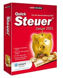 Lexware QuickSteuer Deluxe 2021 für das Steuerjahr 2020|Minibox|Einfache und schnelle Steuer-Software für die private und gewerbliche Steuererklärung|Deluxe|1|1 Jahr|PC|Disc