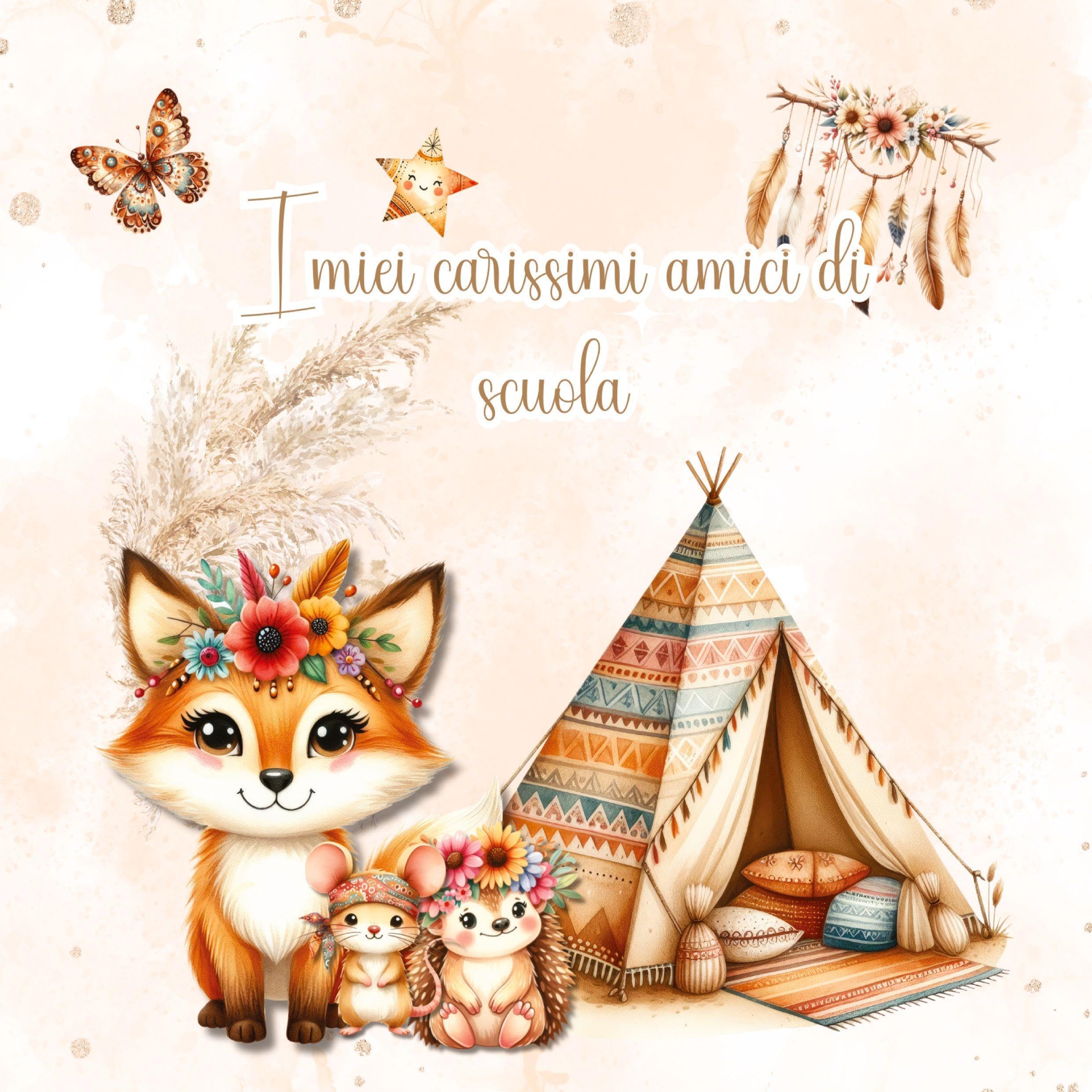 I miei amici preferiti della scuola: - animali del bosco boho - Un libro-ricordo interattivo per anni scolastici indimenticabili