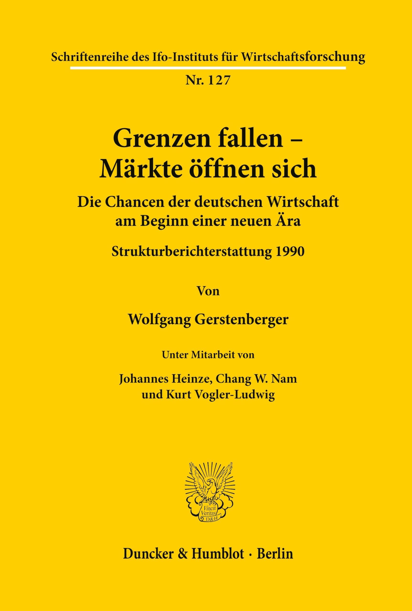 Grenzen fallen - Märkte öffnen sich.: Die Chancen der deutschen Wirtschaft am Beginn einer neuen Ära. Strukturberichterstattung 1990. (Schriftenreihe des ifo Instituts für Wirtschaftsforschung)