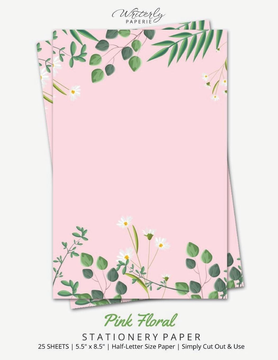 Pink Floral Stationery Paper