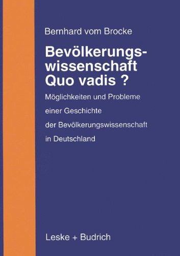 Bevölkerungswissenschaft Quo vadis?